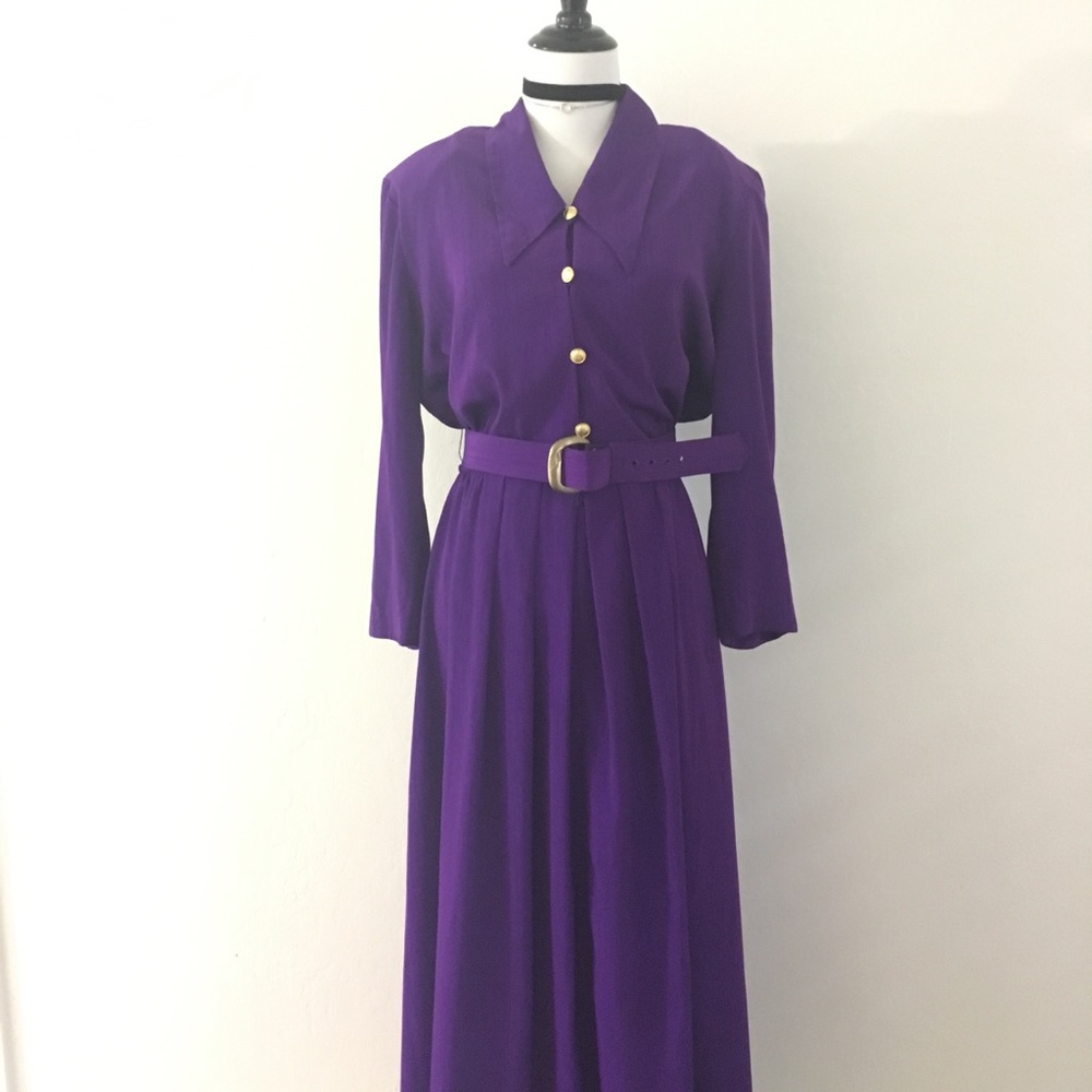 Vintage purple dress with matching belt